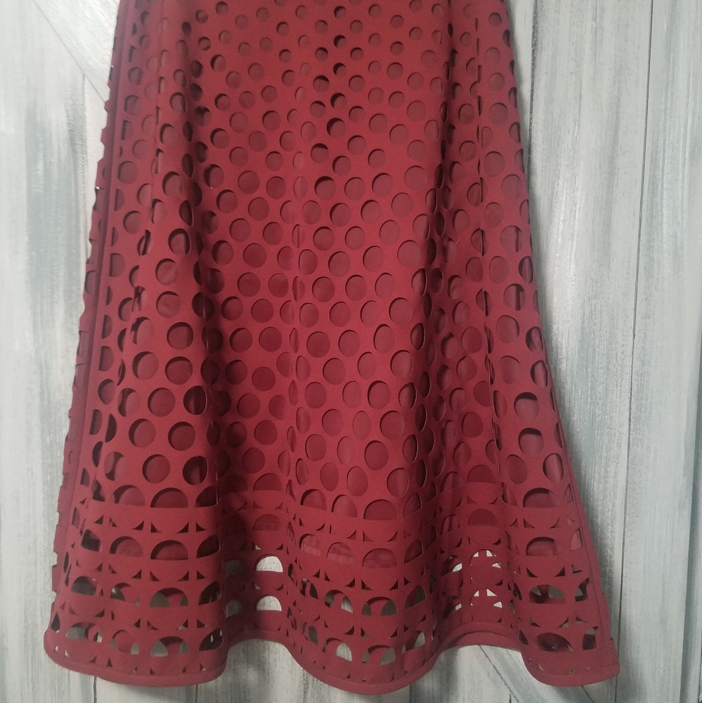 J. Crew lace midi skirt. Sz. 0 Burgundy